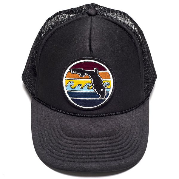 FLORIDA SUNSET FOAM TRUCKER - ALL BLACK - Sunshine State®