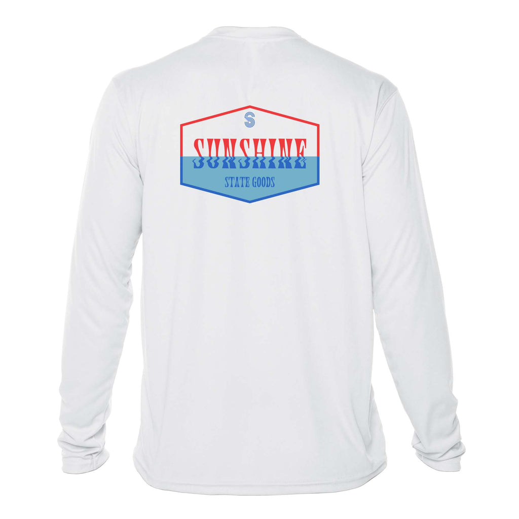 DRENCHED MENS SOLAR PERFORMANCE SHIRT - WHITE - Sunshine State® Goods