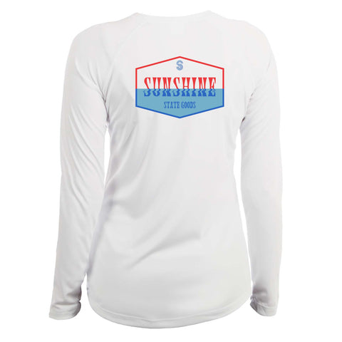 DRENCHED LADIES SOLAR PERFORMANCE SHIRT-WHITE - Sunshine State®