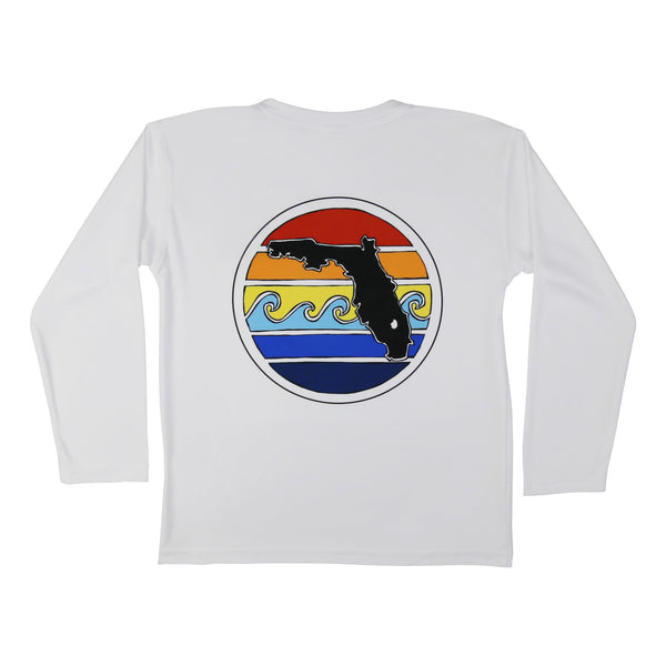 FLORIDA SUNSET YOUTH SOLAR SHIRT - WHITE - Sunshine State®