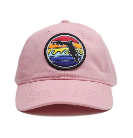 YOUTH FLORIDA SUNSET UNSTRUCTURED HAT - PINK - Sunshine State® Goods