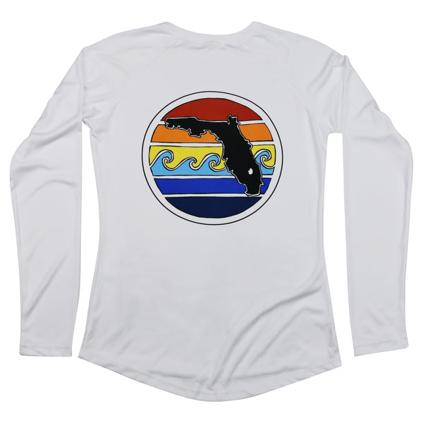 FLORIDA SUNSET LADIES SOLAR PERFORMANCE SHIRT - WHITE - Sunshine State®