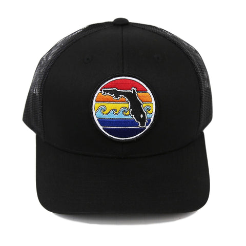 FLORIDA SUNSET TRUCKER HAT - ALL BLACK - Sunshine State®