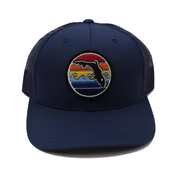 FLORIDA SUNSET TRUCKER HAT - ALL NAVY - Sunshine State®
