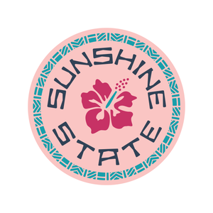 HIBISCUS ROUND STICKER - Sunshine State®