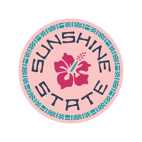 HIBISCUS ROUND STICKER - Sunshine State®