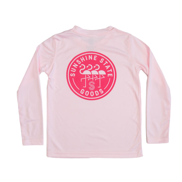 FLAMINGO BADGE TODDLER SOLAR SHIRT-PINK - Sunshine State®