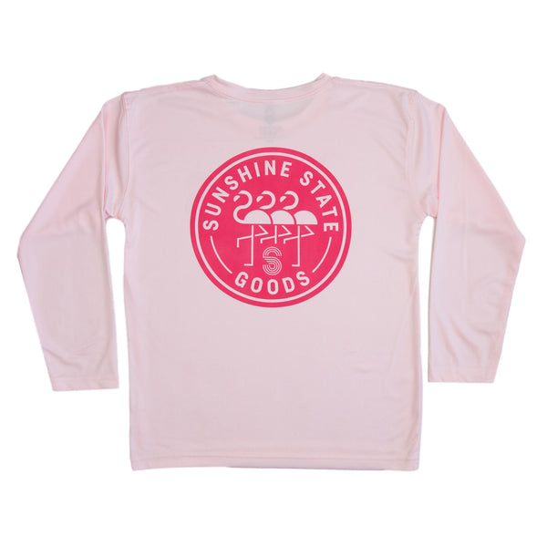 FLAMINGO BADGE YOUTH SOLAR SHIRT-PINK - Sunshine State®