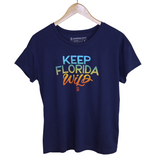 KEEP FL WILD RELAXED FIT TEE - NAVY - Sunshine State® Goods