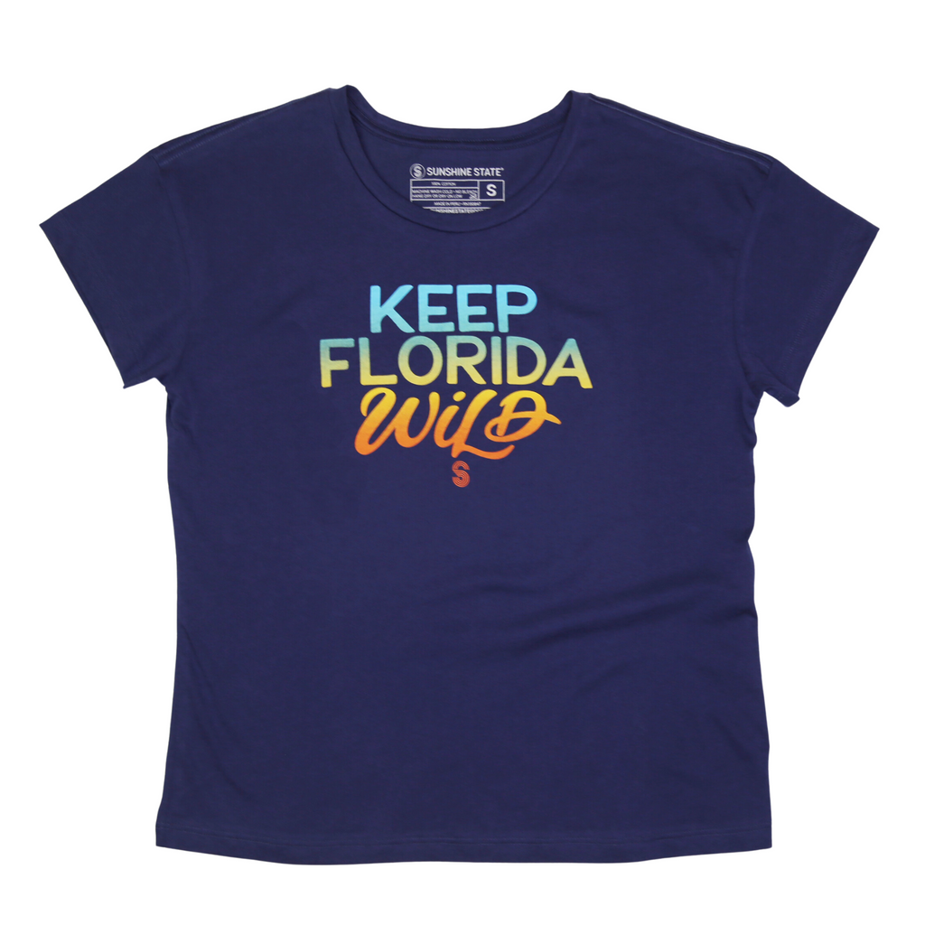 KEEP FL WILD RELAXED FIT TEE - NAVY - Sunshine State®