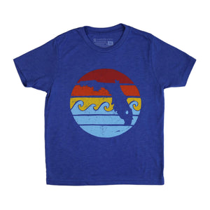 RETRO SUNSET YOUTH TEE - RETRO ROYAL - Sunshine State®