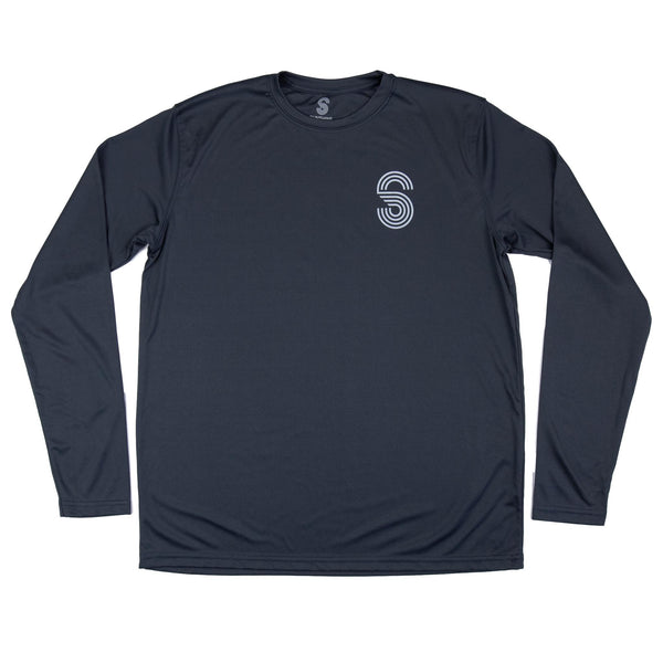 RETRO SUNSET OUTLINE MENS SOLAR PERFORMANCE SHIRT- METAL - Sunshine State®