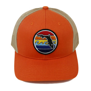 FLORIDA SUNSET TRUCKER HAT - ORANGE - Sunshine State®