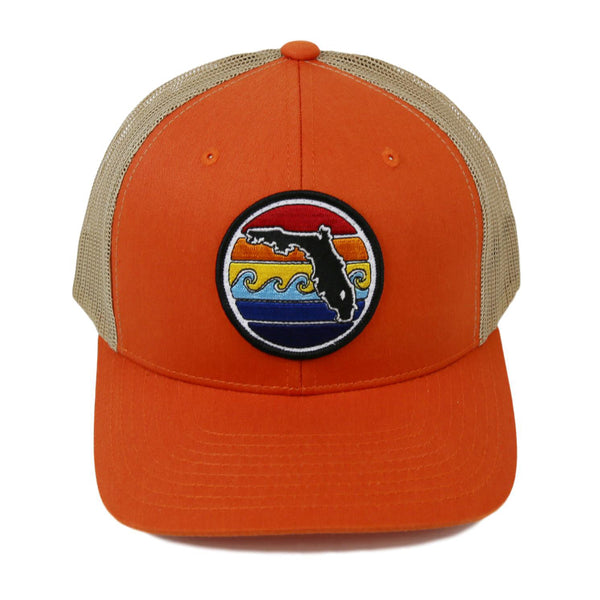 FLORIDA SUNSET TRUCKER HAT - ORANGE - Sunshine State®