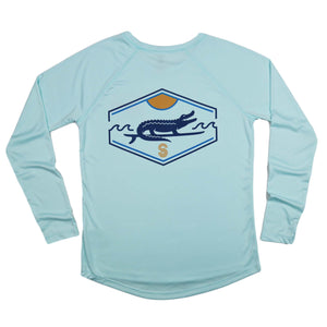 SURF GATOR BADGE LADIES SOLAR PERFORMANCE SHIRT - SEAFOAM - Sunshine State®