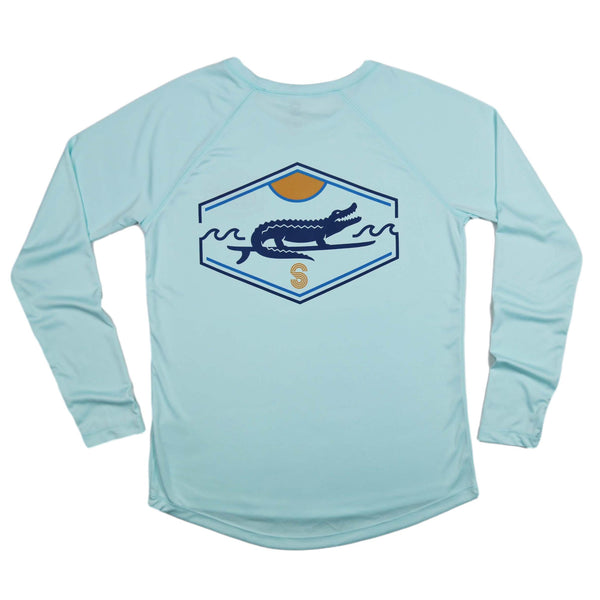 SURF GATOR BADGE LADIES SOLAR PERFORMANCE SHIRT - SEAFOAM - Sunshine State®