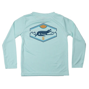 SURF GATOR BADGE TODDLER SOLAR SHIRT - SEAFOAM - Sunshine State®