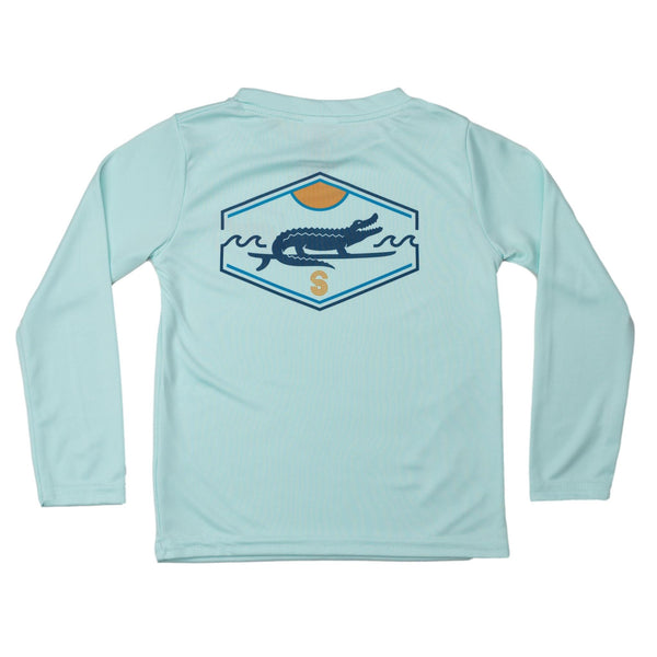 SURF GATOR BADGE TODDLER SOLAR SHIRT - SEAFOAM - Sunshine State®