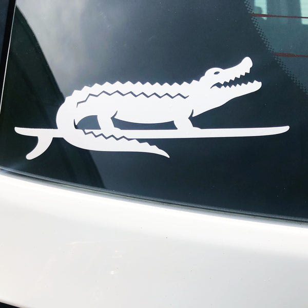 SURF GATOR VINYL DECAL - WHITE - Sunshine State®