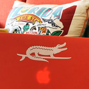 SURF GATOR VINYL DECAL - WHITE - Sunshine State®