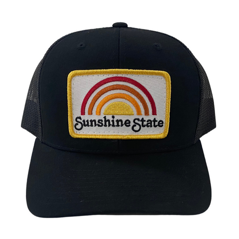RAINBOW TRUCKER HAT - BLACK - Sunshine State® Goods