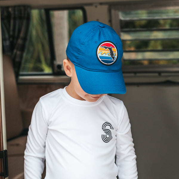 YOUTH FLORIDA SUNSET UNSTRUCTURED HAT - ROYAL - Sunshine State®
