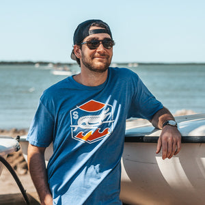 SURF GATOR SUNSET TEE - RETRO ROYAL - Sunshine State®